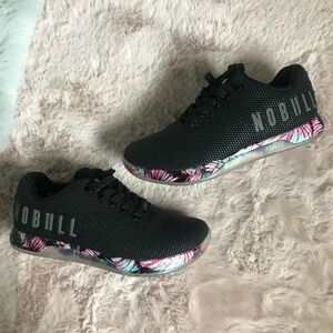 Nobull outwork black midnight palm super fabric trainer low sneakers